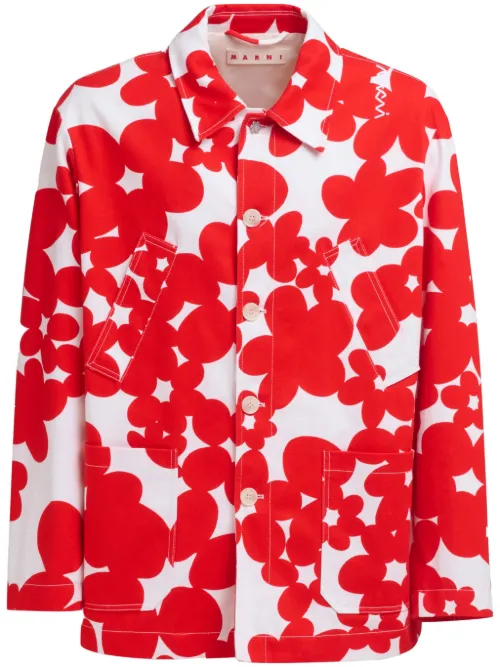 Veste en coton à fleurs - Marni - Modalova