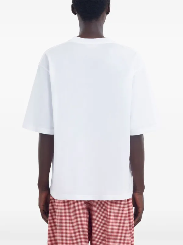 【関税込み】Marni ホワイト Painted Collage Logo Tシャツ Painted On Collage Yellow Logo T-Shirt - Lily White – Feature