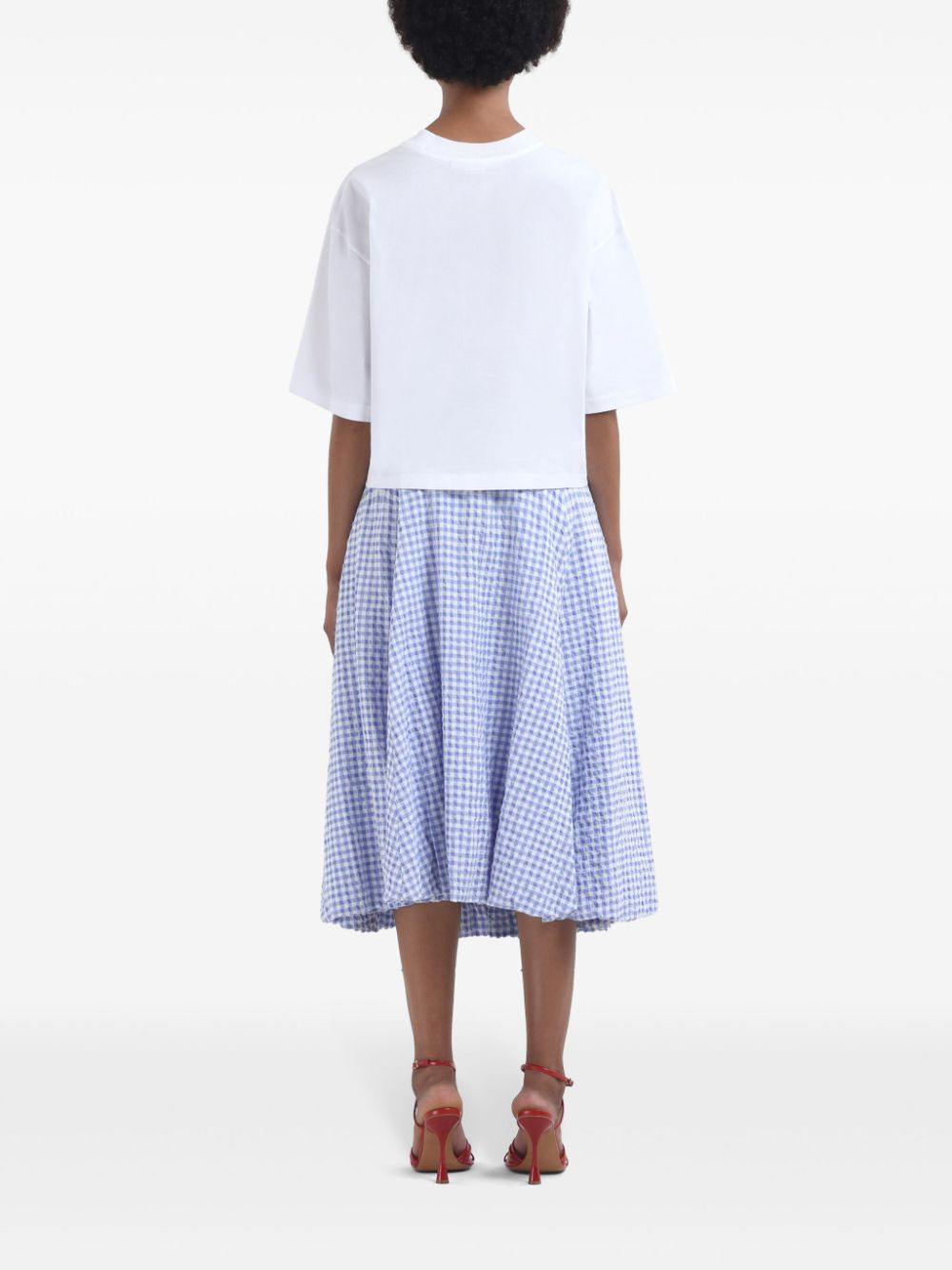 Marni check-print midi skirt Women