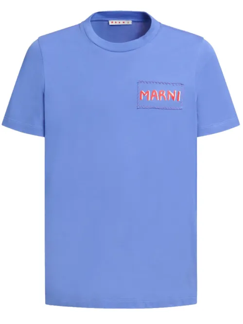 Marni t-shirt à patch logo - Bleu - Marni - Modalova