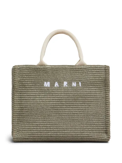 Petit sac cabas en raphia - Marni - Modalova