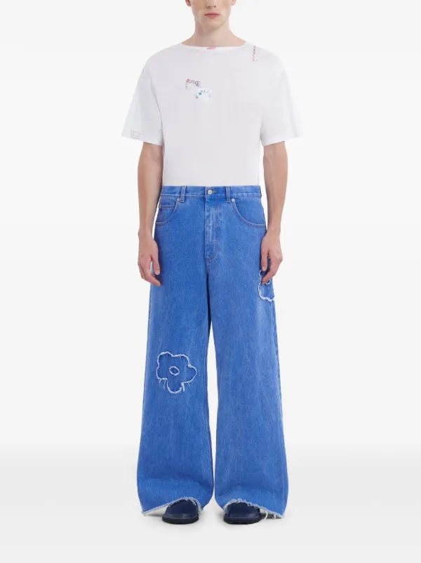Marni floral-appliqué Jeans | Blue | FARFETCH