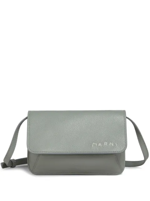 Marni logo-print leather shoulder bag