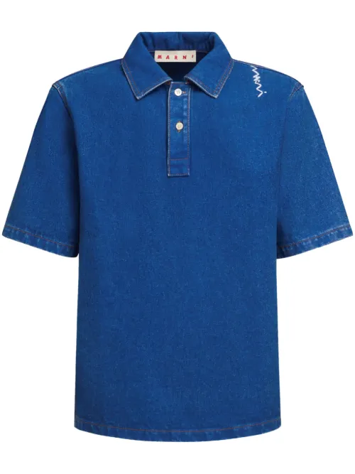 Polo en jean à broderies - Marni - Modalova