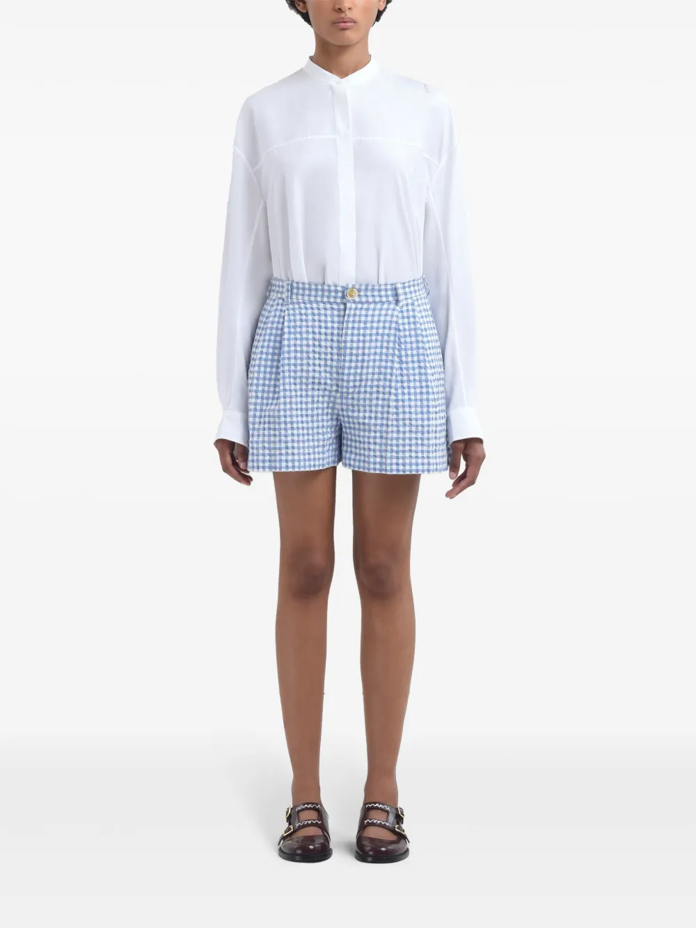 Marni Geruite shorts - Blauw