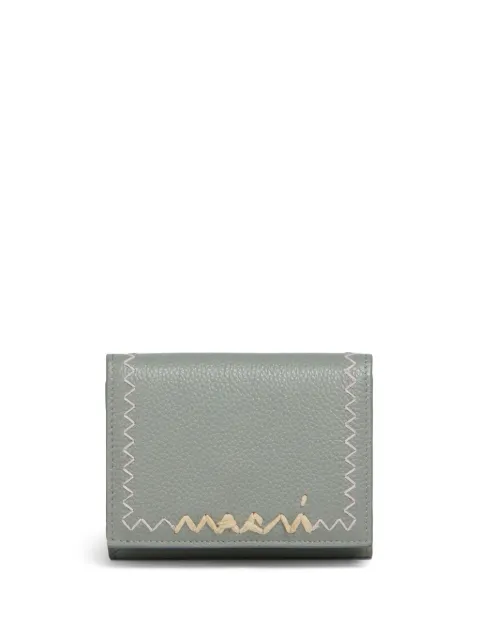 Marni logo-embroidered leather wallet