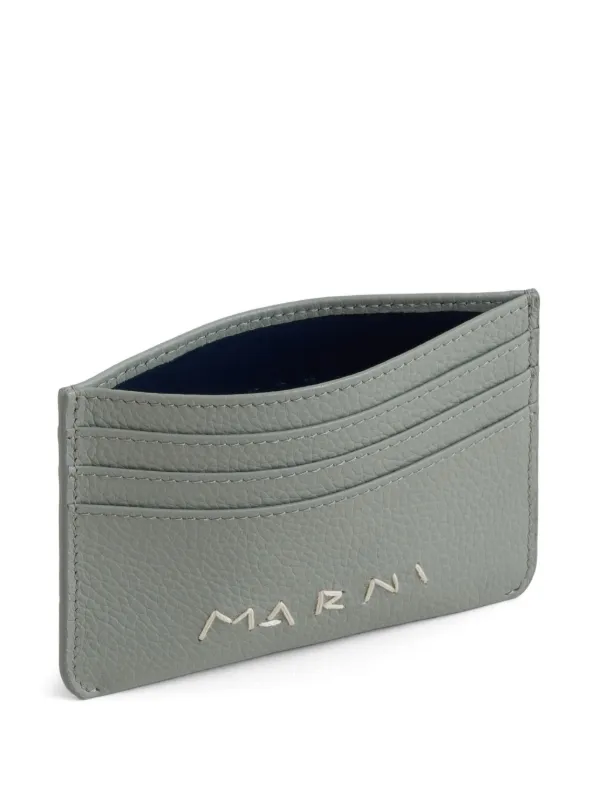 ☆MARNI☆ロゴ カードケース ブルー レザー製カードケース、浮き彫りマルニロゴ入り | Marni