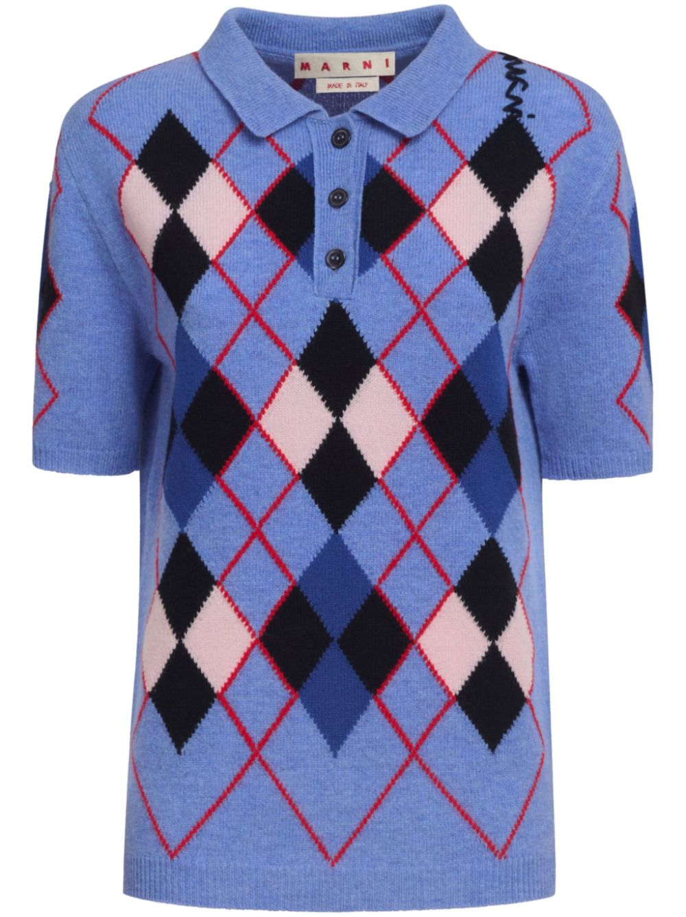 Marni knitted polo top - Blue