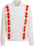 Marni argyle polo shirt - White