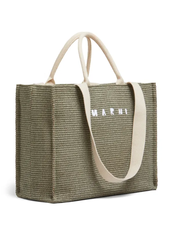 Marni Tote De Rafia Grande Verde FARFETCH CO