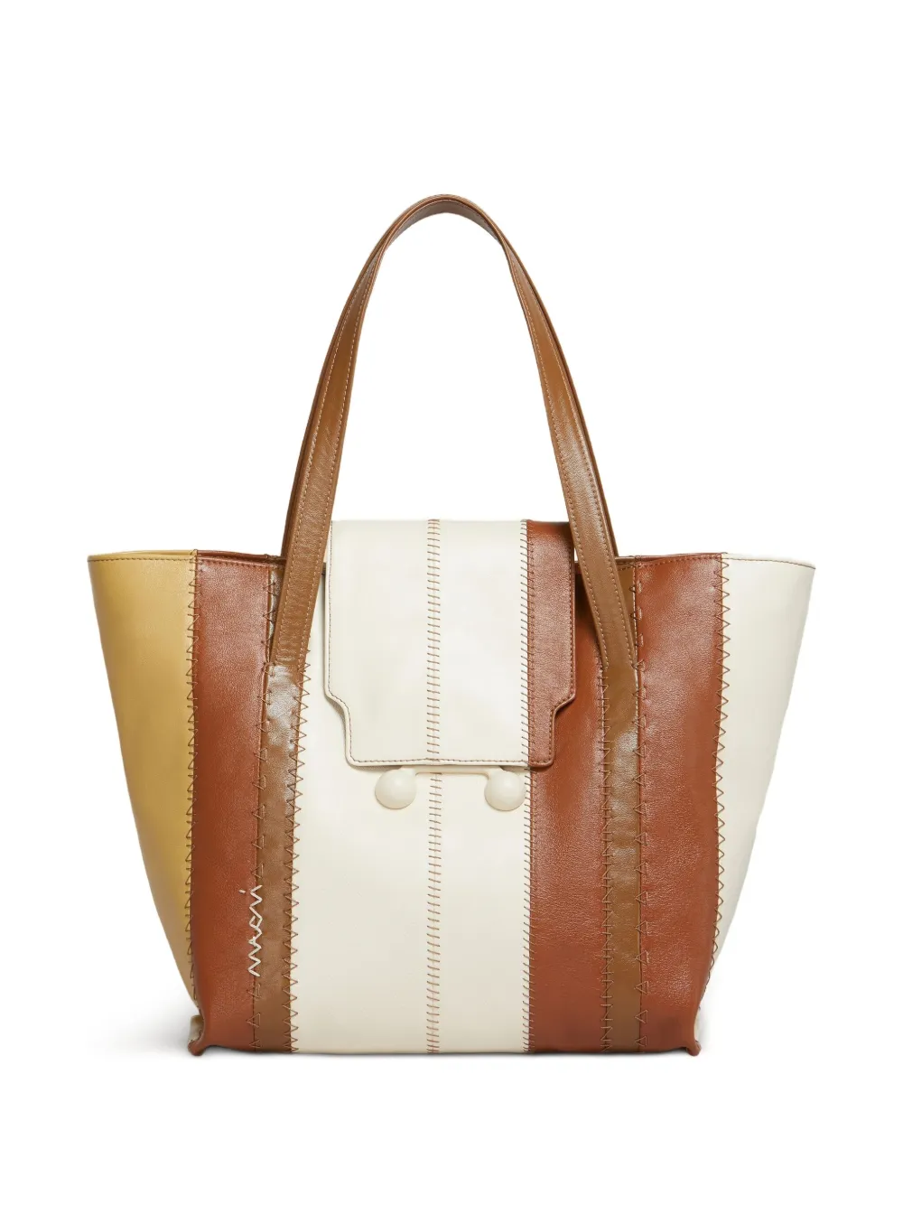 Marni トランカルー ハンドバッグ M - ブラウン Marni トランカルー ハンドバッグ M - ブラウン