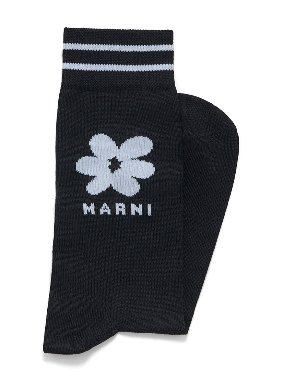 Marni logo-jacquard striped socks - Zwart