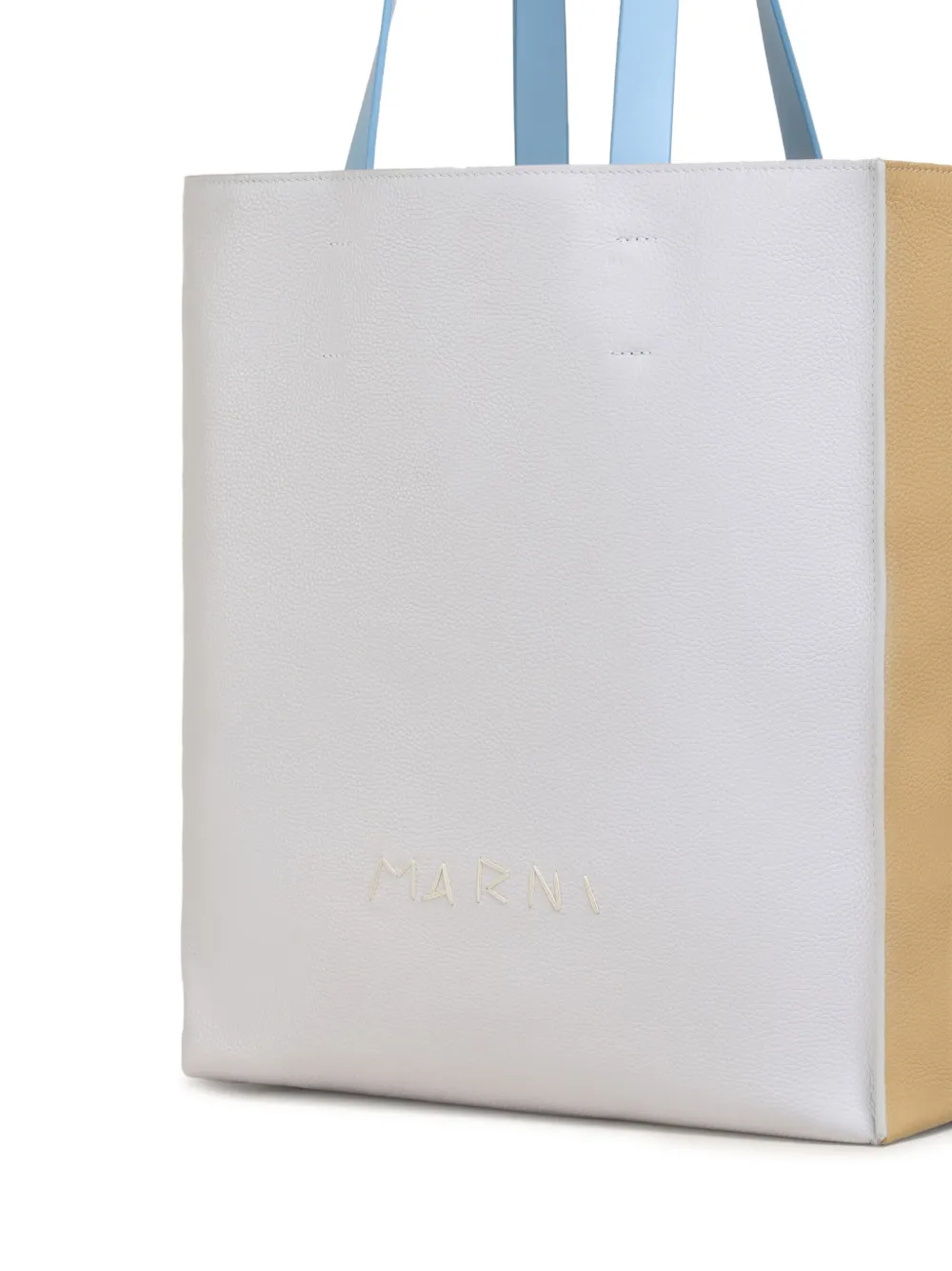 Marni Shopper met geborduurd logo Beige