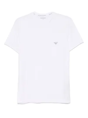 ARMANI LOUNGEWEAR Tシャツ イーグル EM000379-AF10774-UC001 EMPORIO ARMANI Women's loungewear crew neck white with Eagle