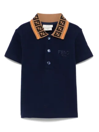 Fendi Kids Camisa Polo Com Motivo FF | Azul | FARFETCH BR