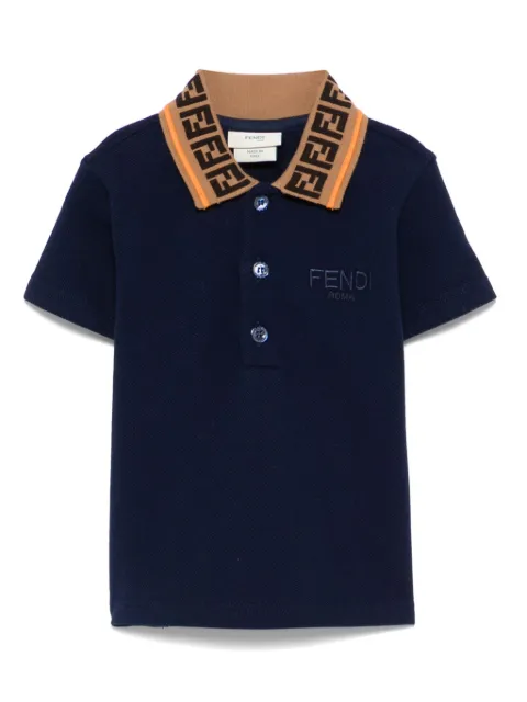 Fendi Kids Camisa polo com motivo FF