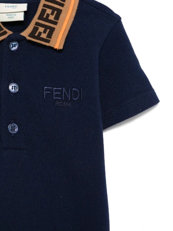 Fendi Kids FF-motif Polo Shirt | Blue | FARFETCH