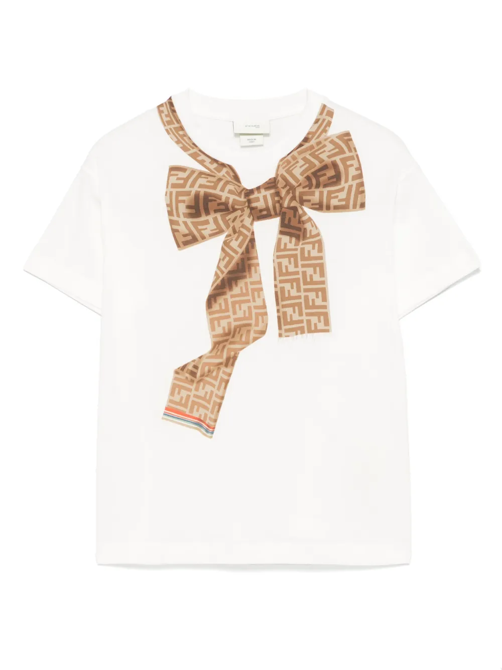Fendi Kids T-shirt met strik Wit