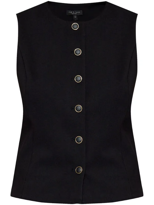 Rag & Bone Irina Ponte Waistcoat | Black | FARFETCH RO