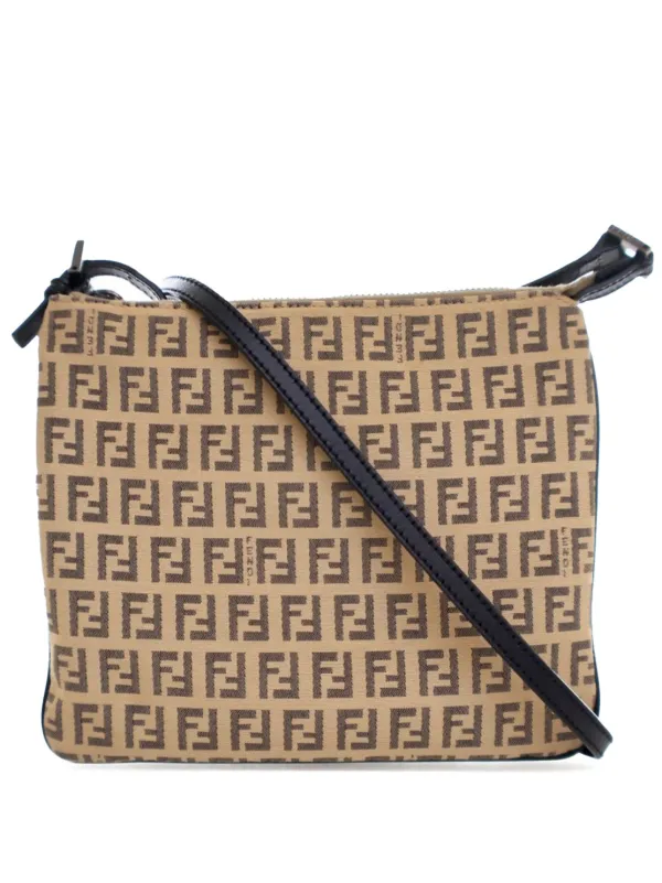 Fendi Pre Owned 2000 2010 Zucchino Canvas Crossbody Bag Brown FARFETCH IE