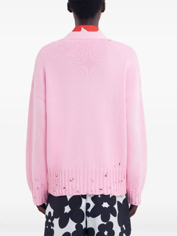 Marni ダメージ カーディガン | ピンク | FARFETCH JP Marni ダメージ カーディガン | ピンク | FARFETCH JP