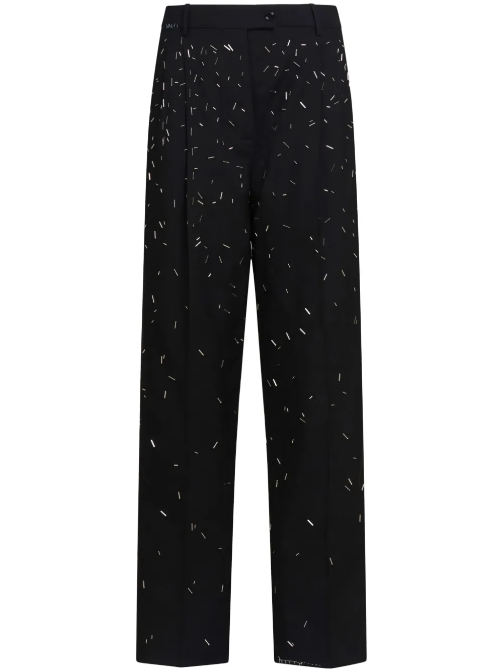 Marni abstract-pattern print trousers - Black