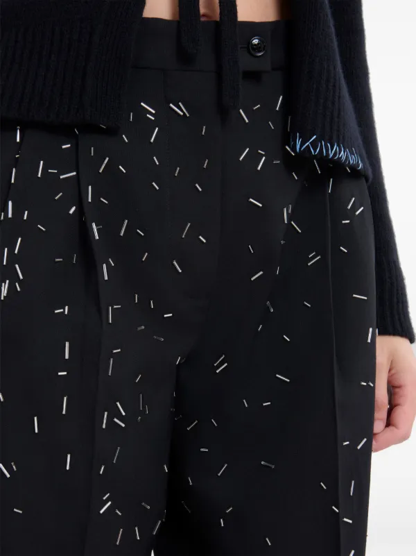 Marni アブストラクトパターン パンツ | ブラック | FARFETCH JP