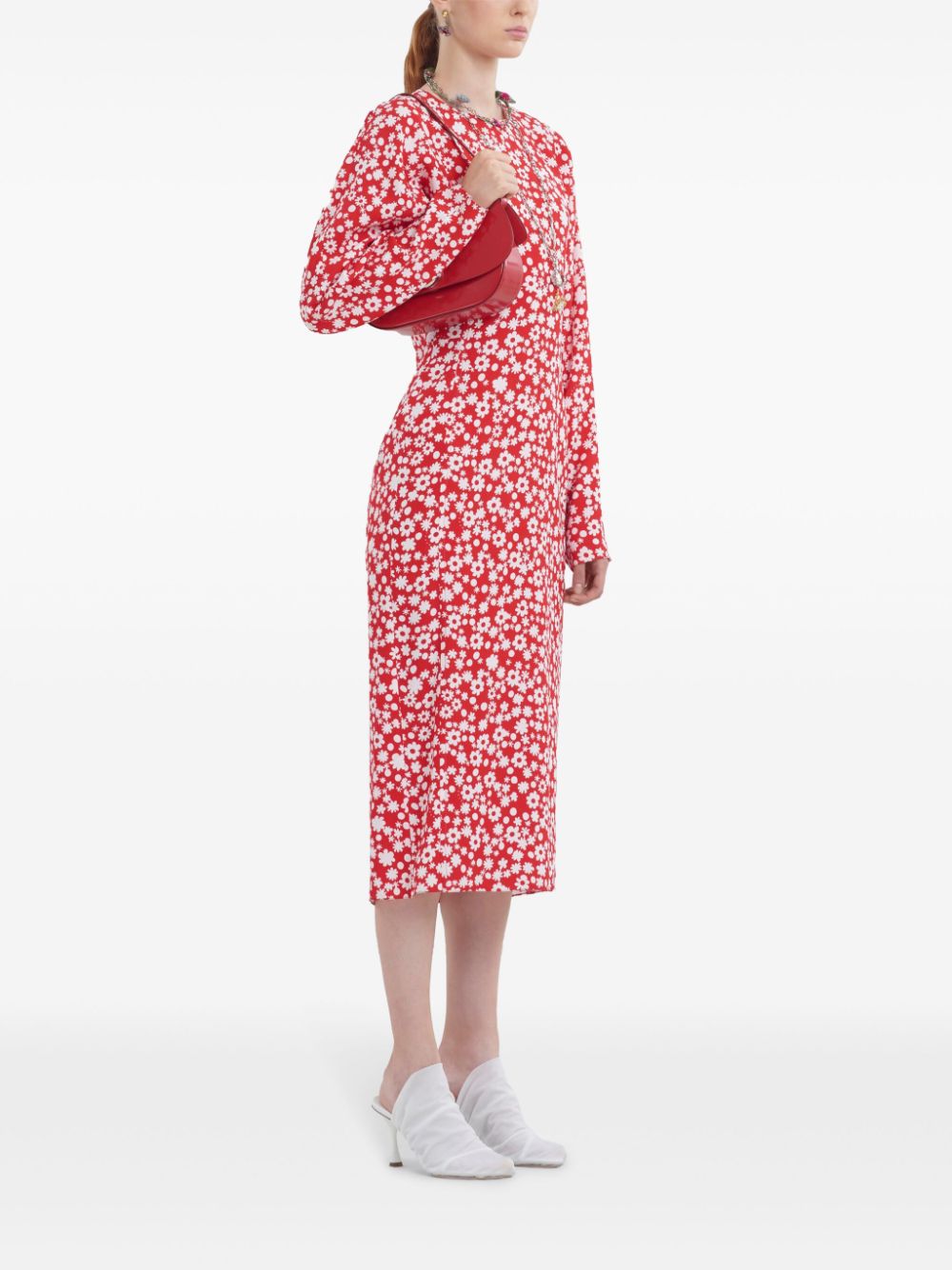 Marni Midi-jurk met bloemenprint - Rood