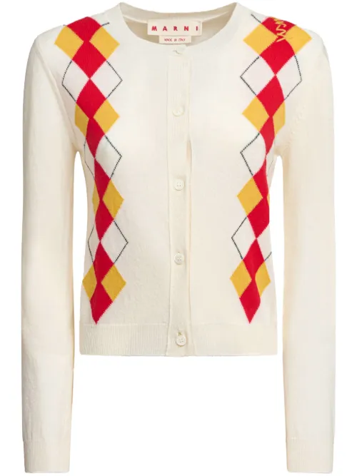Cardigan à motif de losanges - Marni - Modalova