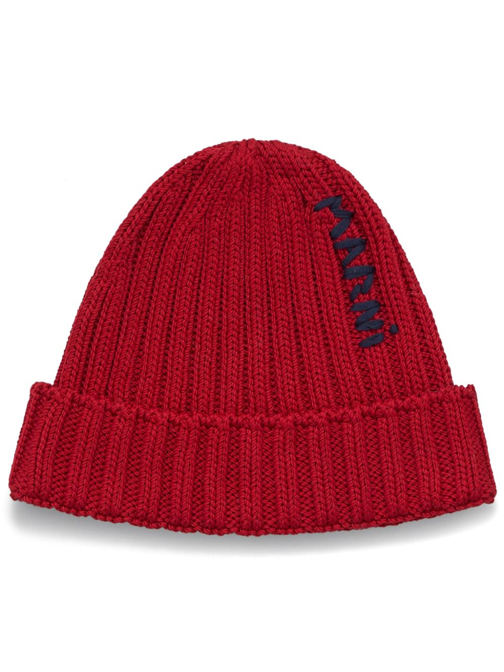 logo-embroidered cotton beanie