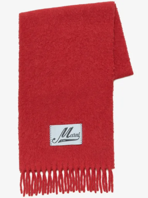 Marni brushed alpaca-blend scarf with fringes