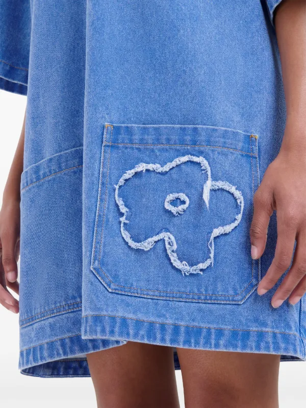 Marni Patch-appliqu Denim Minidress - Blue