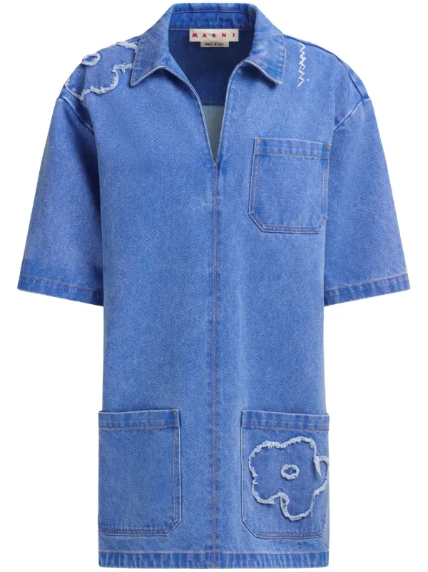 Marni Denim Mini Dress | Blue | FARFETCH GE Marni Denim Mini Dress | Blue | FARFETCH GE
