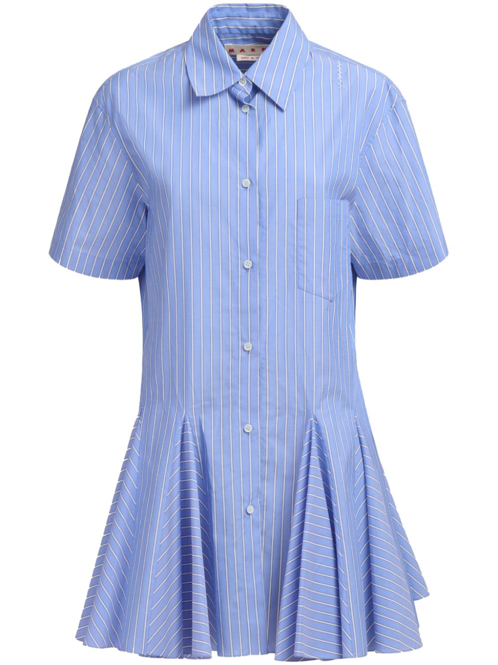 Marni striped shirt mini dress - Blue