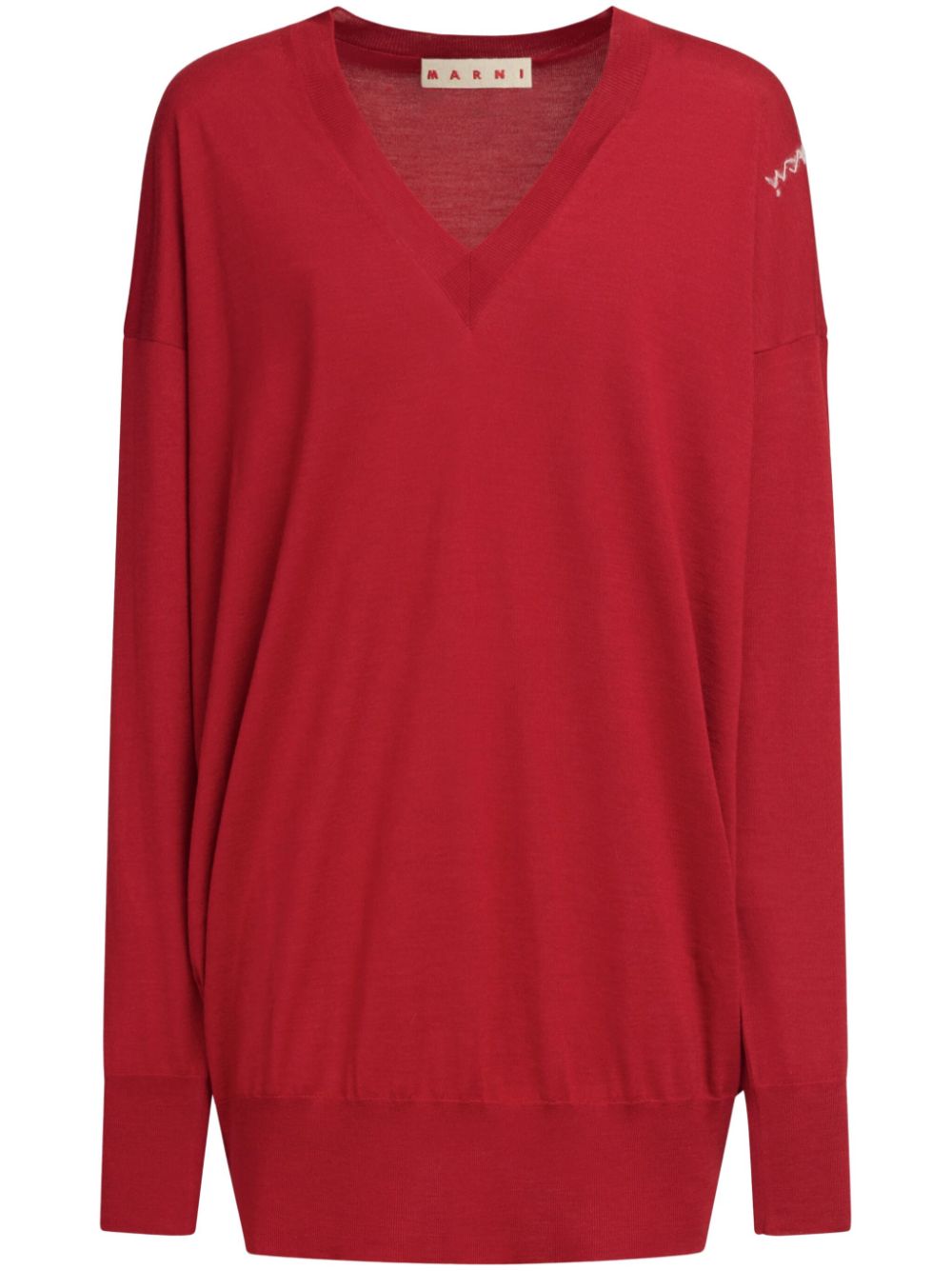 Marni V-neck jumper - Red