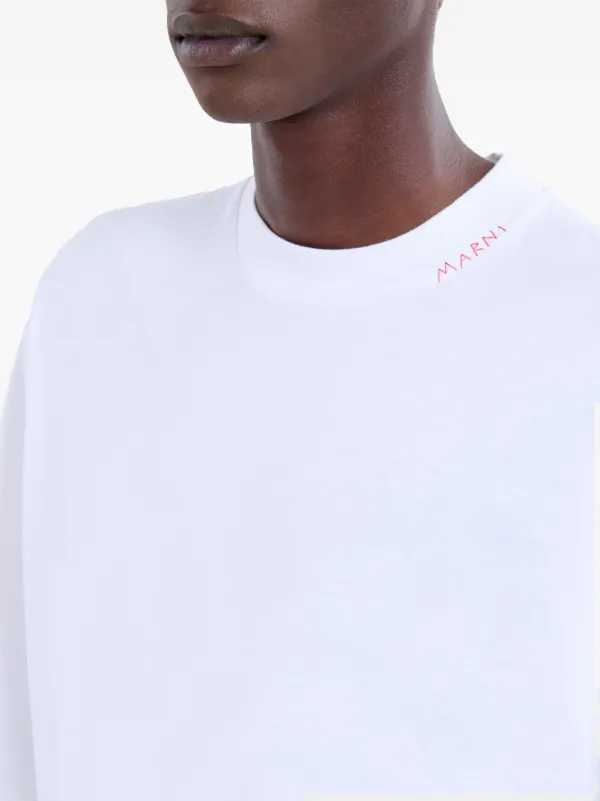Marni logo-embroidered T-shirt | White | FARFETCH