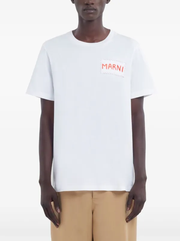 Marni logo-print T-shirt | White | FARFETCH
