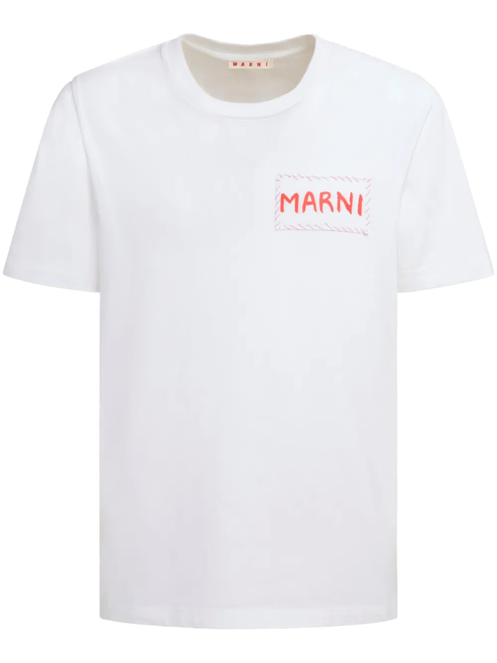 Shop Marni Logo-print T-shirt In White