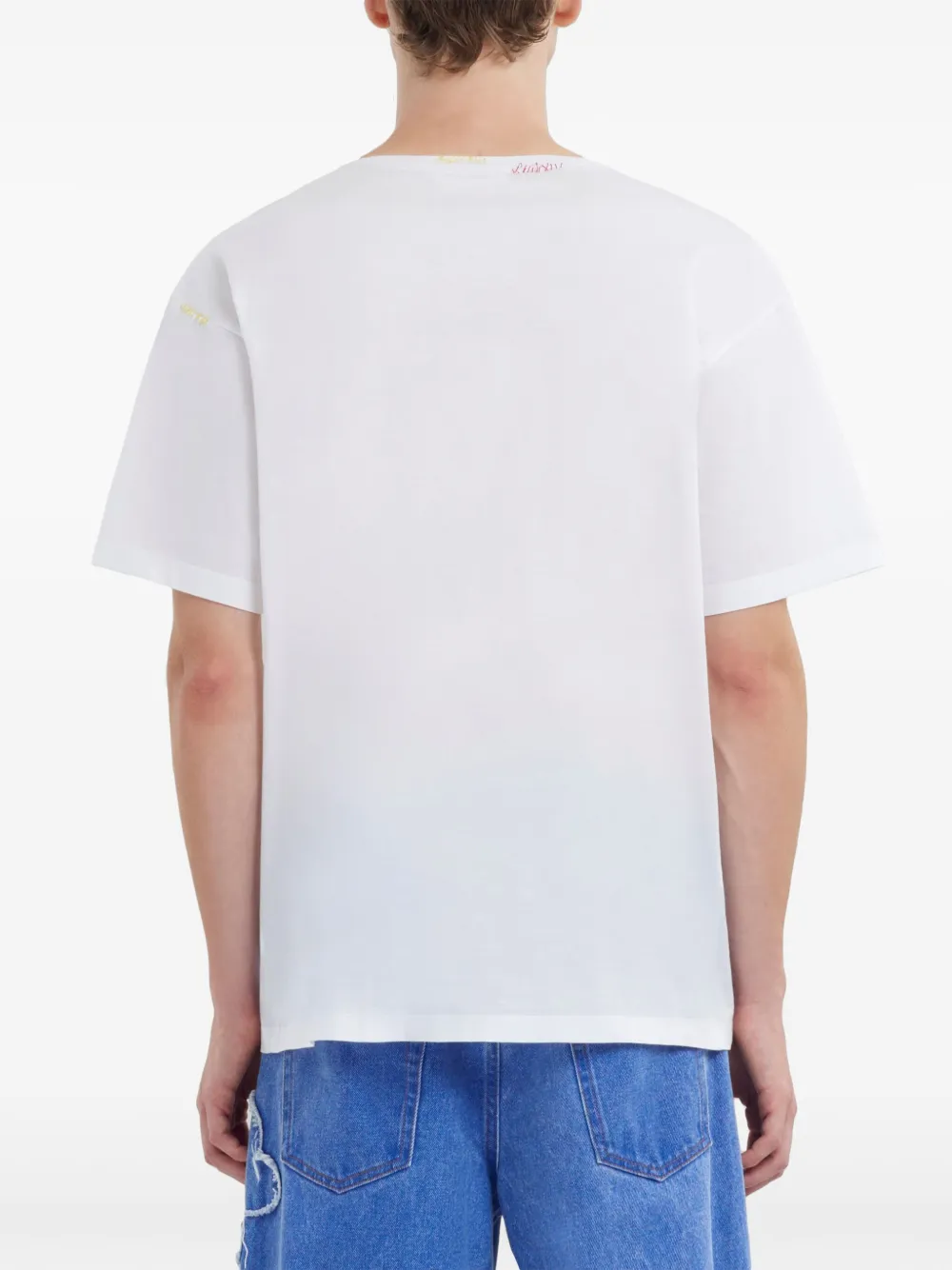 Marni T-shirt met geborduurd logo Wit