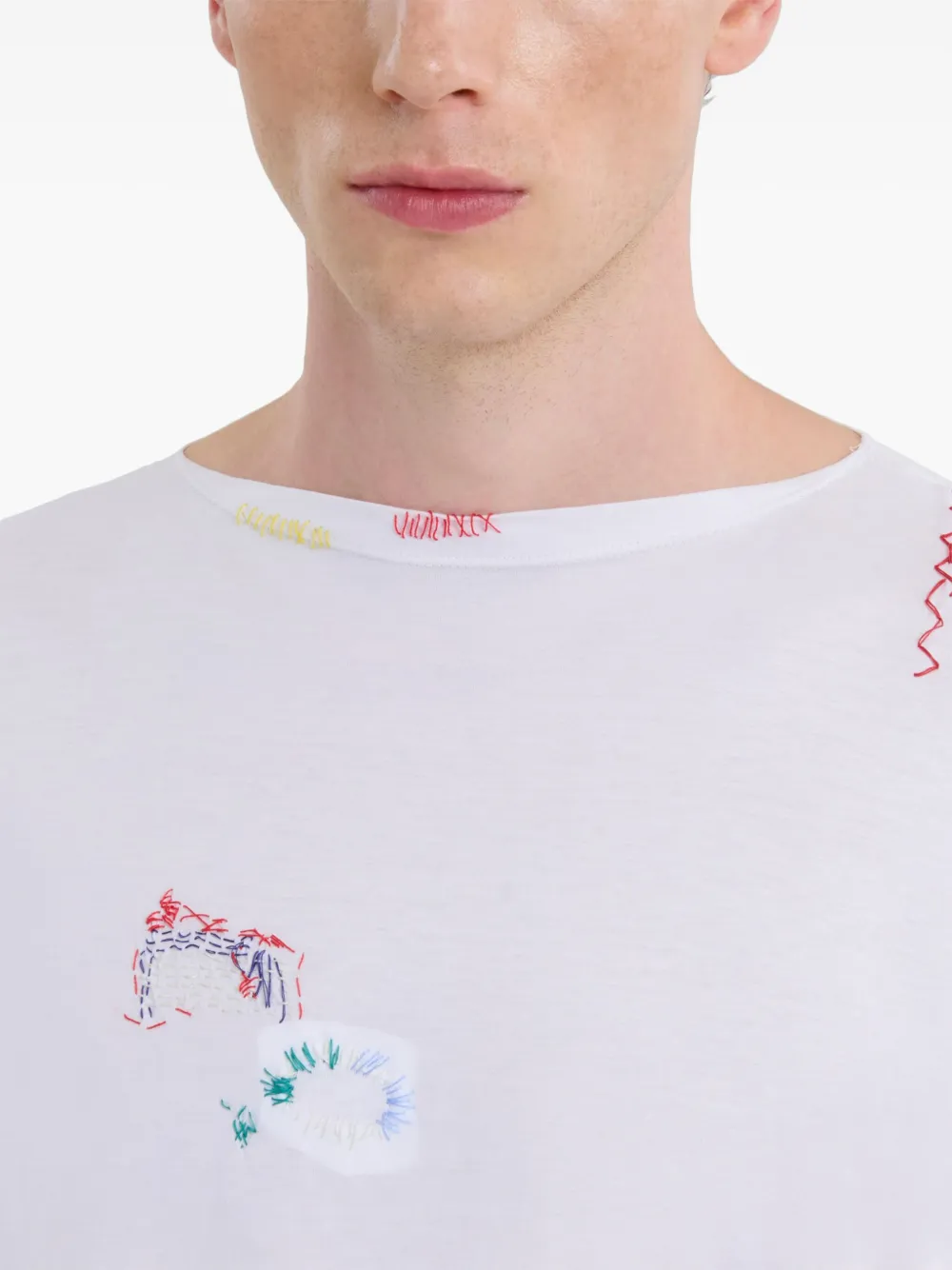 Marni T-shirt met geborduurd logo Wit