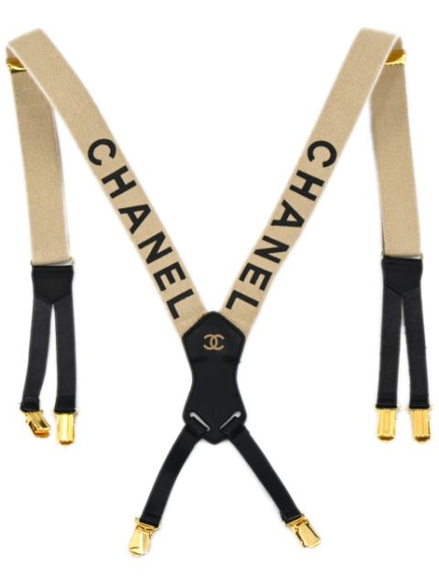 CHANEL 1990-2000s logo-print suspenders Women