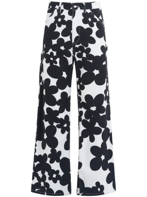 Marni pantalon à fleurs - Noir - Marni - Modalova