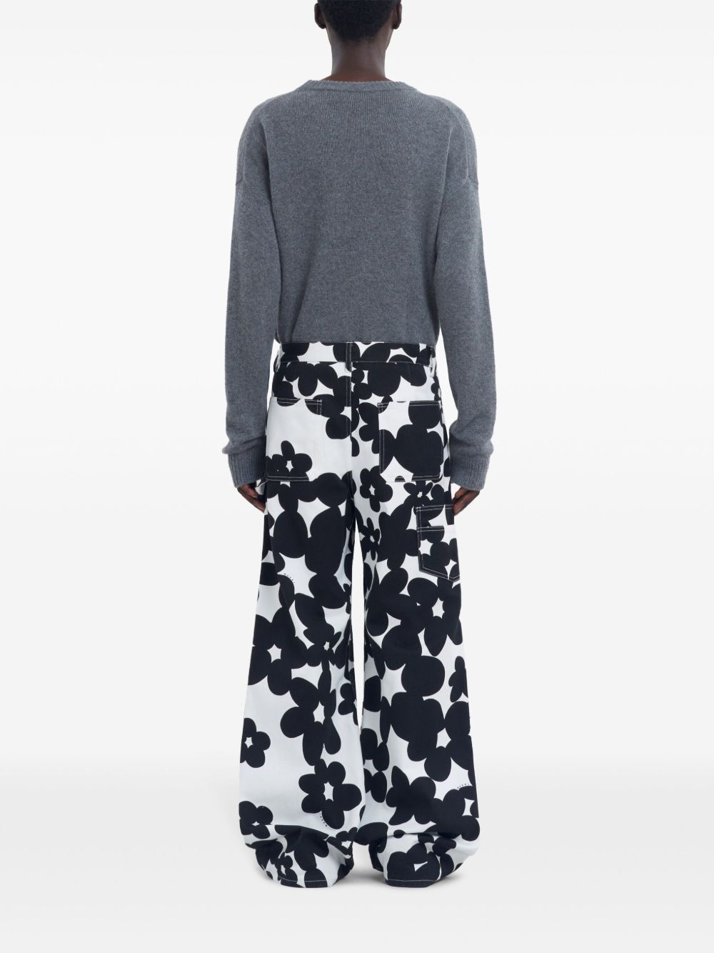 Affordable Marni floral-print gabardine trousers Men