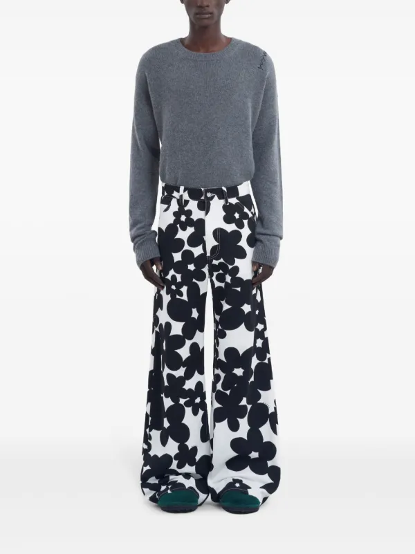 【関税＆送料込み】Marni Flared Trousers With Floral Print MARNI-floral-print trousers-PAMA0335I0UTSG30 ORN99 – Dope