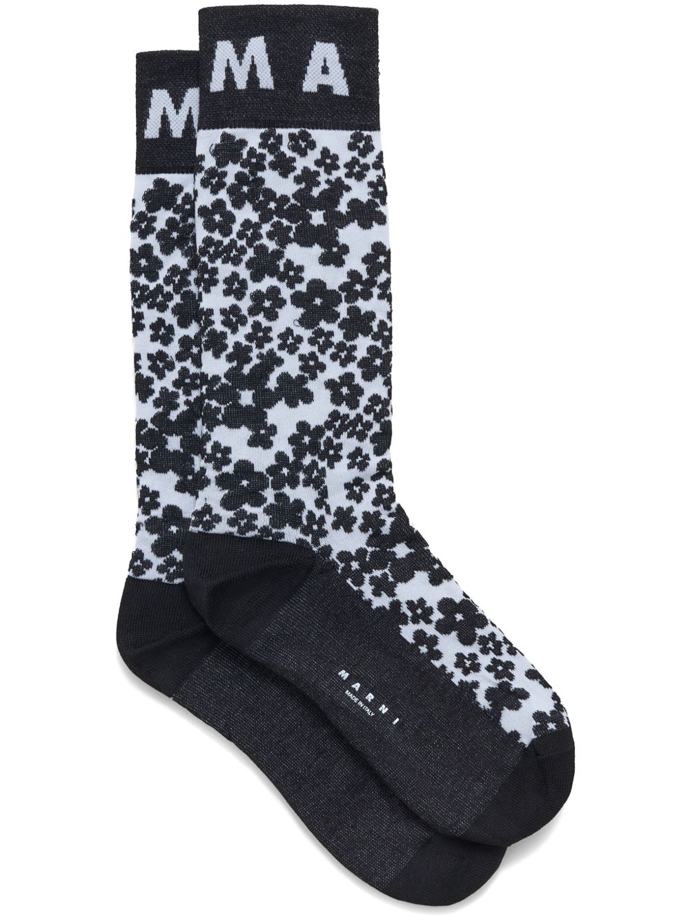 intarsia-knit logo socks