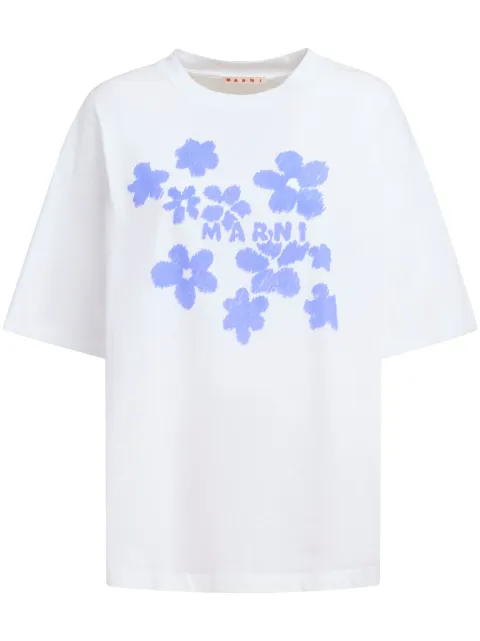 Marni T-Shirt mit Blumen-Print