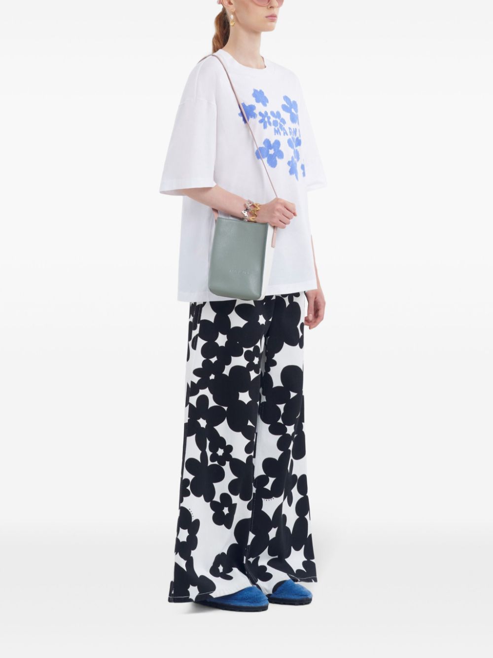 Marni T-shirt met bloemenprint - Wit