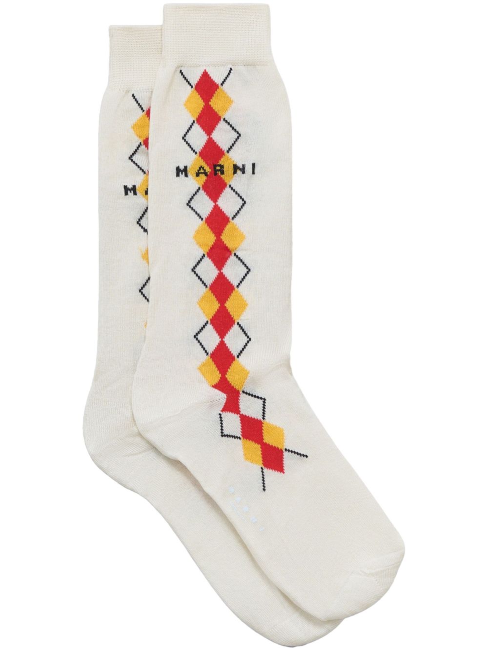 intarsia-knit logo socks