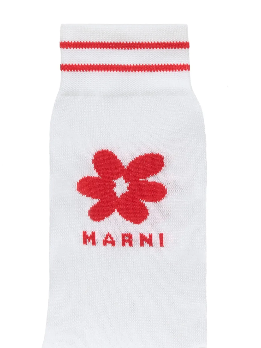 Marni Gestreepte sokken met logo jacquard Wit