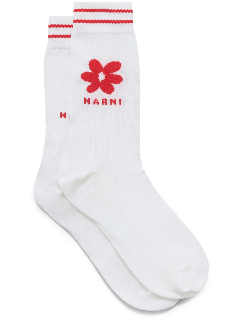 Marni logo-jacquard striped socks | White | Image 1